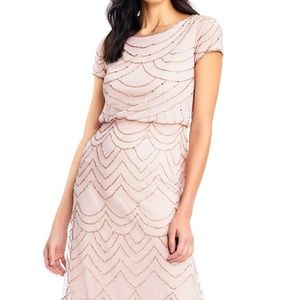 WORN ONCE Adrianna Papell Art Deco Beaded Gown